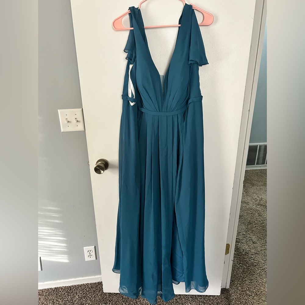 Azazie Teal Wedding Dress